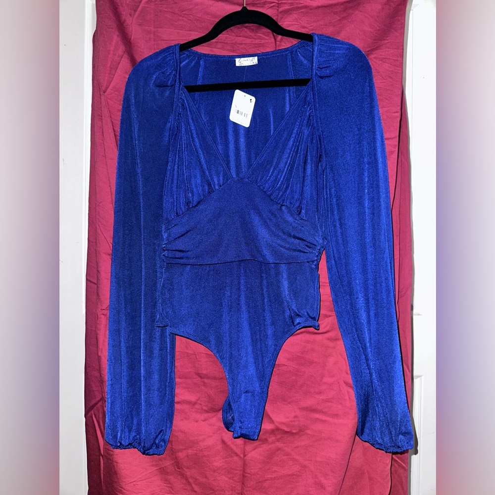 Blue Free People Intimately Thong Body Suit Size Small